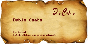 Dabis Csaba névjegykártya